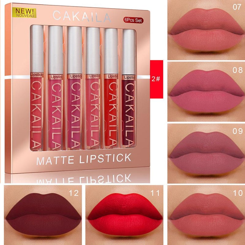 CAKAILA 6-Piece Lip Gloss Set (18 Colors) - Waterproof, Moisturizing, Waterproof, Long-Lasting, Velvet Lip Gloss